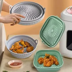 Silikonbricka Till Air Fryer - Rund 19,3cm 5 Silikonbricka Till Air Fryer - Rund 19,3cm -køkkenudstyr butik 100904 3