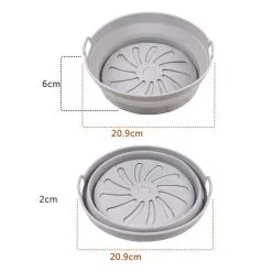 Silikonbricka Till Air Fryer - Rund 20,9cm 4 Silikonbricka Till Air Fryer - Rund 20,9cm -køkkenudstyr butik 100907 2