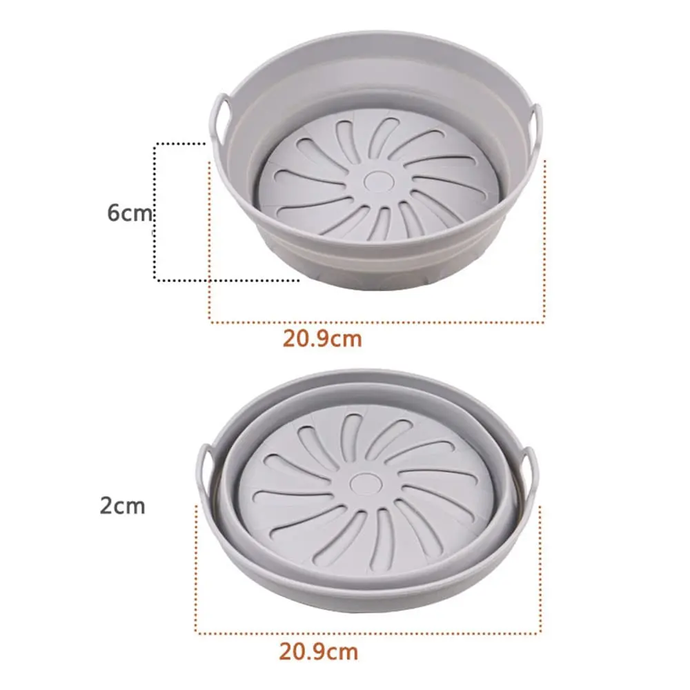 Silikonbricka Till Air Fryer - Rund 20,9cm 2 Silikonbricka Till Air Fryer - Rund 20,9cm - Billede 2