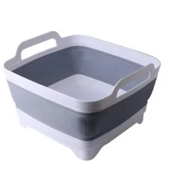 Sammenfoldelig Camping-opvaskebalje Med Opsamlingskurv