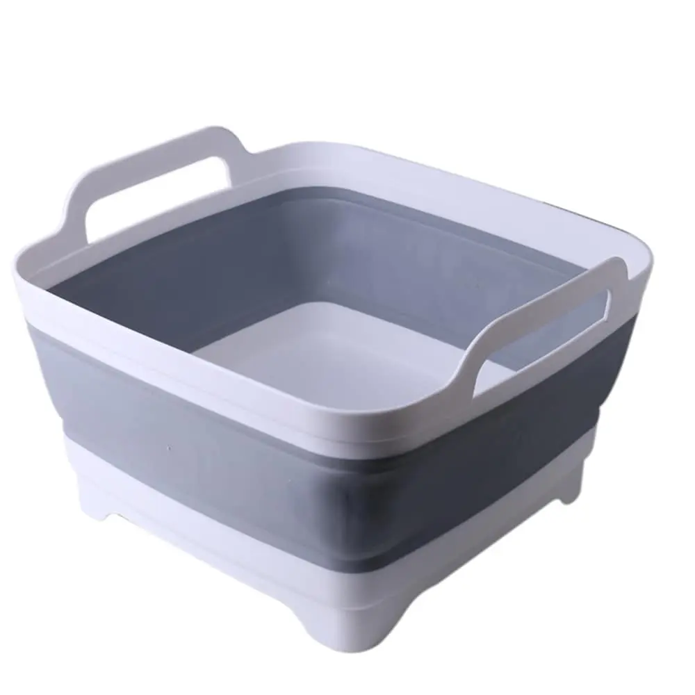 Sammenfoldelig Camping-opvaskebalje Med Opsamlingskurv 1 Sammenfoldelig Camping-opvaskebalje Med Opsamlingskurv