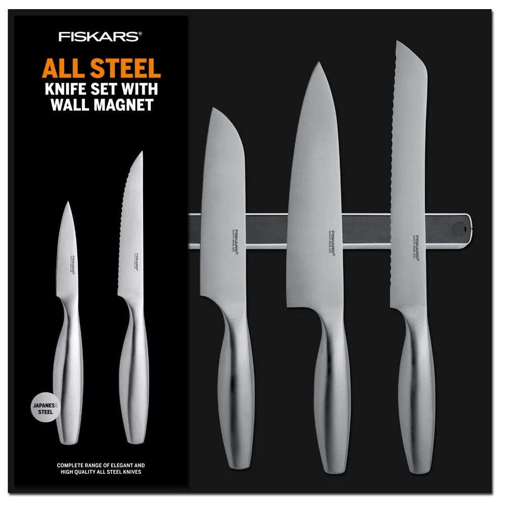 Fiskars All Steel Knivsæt 5 Knive 1 Fiskars All Steel Knivsæt 5 Knive